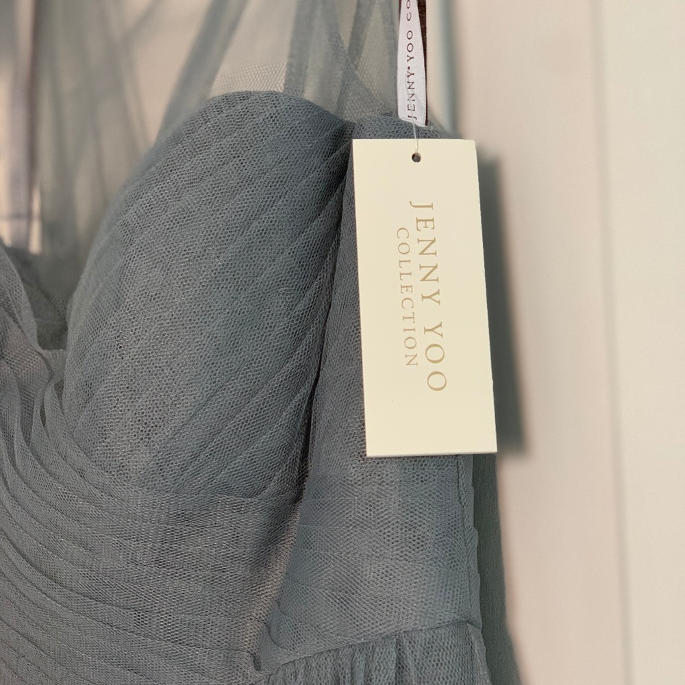 Jenny Yoo Aria Dress Mayan Blue Size 4 Brand New